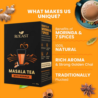Rolast Masala Tea - Kadak Masala Chai Powder with Moringa