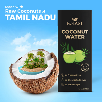 Rolast Raw Tender Coconut Water for Active Lifestyle [200ml] Pack of 27