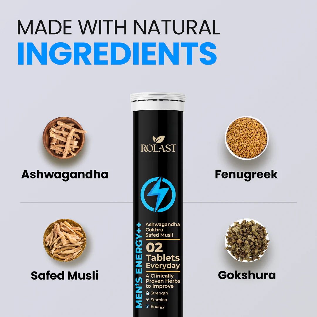 Men's Energy ++ Effervescent Tablets for Strength, Stamina and Performance - Drop Fizz & Drink